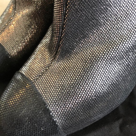 CHANEL Metallic Black & Gray Cap-Toe Ankle Boots - Picture 4 of 5